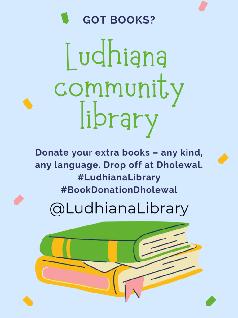 Demanding book to donate for a community library in ludhiana. @ludhianaLibrary